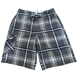 Timberland ~ Mens Plaid shorts ~ fully lined shorts ~size 30 ~cargo side pocket